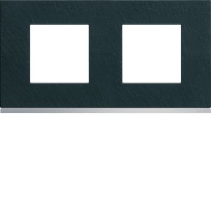 Plaque 2P H71 dark rock - APPAREILLAGE MURAL GALLERY HAGER WXP4412