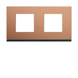Plaque 2P H71 copper alu - APPAREILLAGE MURAL GALLERY HAGER WXP4612