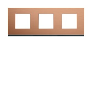 Plaque 3P H71 copper alu - APPAREILLAGE MURAL GALLERY HAGER WXP4613