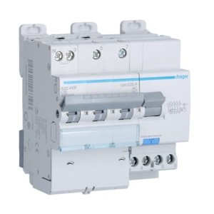 Disj.dif 3P+N 6-10kA C-10A 30m - DISJ. DIFF.3PH-N  HAGER ADC410F