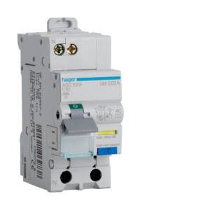 Disj.dif 1P+N 4.5-6kA C-10A 30 - DISJ. DIFF.PH-N  HAGER ADC810F