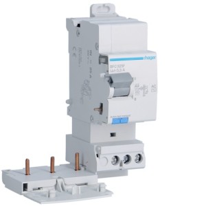Bloc dif 3P 25A 300mA AC - BLOCS DIFFERENTIELS  HAGER BFC325F