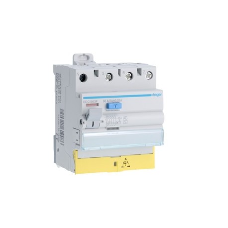Inter dif 3P+N 63A 30mA AC BD - INTER. DIFF. TETRA.  HAGER CDC863F
