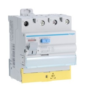 Inter dif 3P+N 63A 100mA AC BD - INTER. DIFF. TETRA.  HAGER CEC863F
