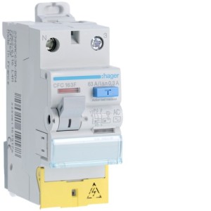 Inter dif 1P+N 63A 300mA AC BD - INTER DIFF BIPOLAIR  HAGER CFC163F