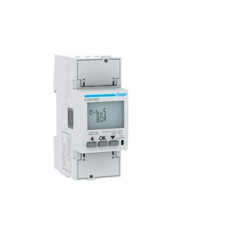 COMPTEUR MONO 80A MBUS MID - GESTION DU BATIMENT  HAGER ECM180D