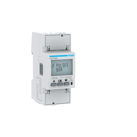COMPTEUR MONO 80A IMP. MID - GESTION DU BATIMENT  HAGER ECP180D