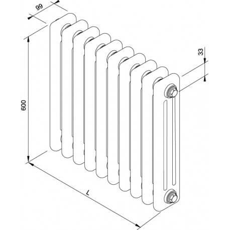 Radiateur électrique ACOVA - VUELTA sans régulation 2000W - inertie fluide - TMC6-200-131-SR