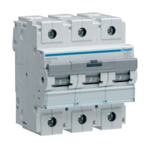 Disj.3P 50kA C-16A 4.5m - DISJONCTEURS MULTI.  HAGER HMX316