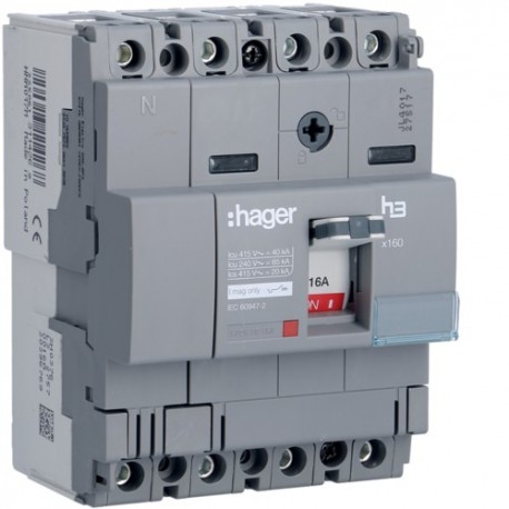 Disj.x160 4P 40kA 16A mag fixe - APPAREILLAGE DE TETE  HAGER HNA017M