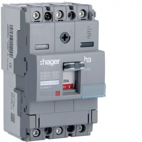 Disj.x160 3P 40kA 25A mag fixe - APPAREILLAGE DE TETE  HAGER HNA025M