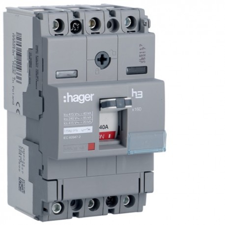 Disj.x160 3P 40kA 40A mag fixe - APPAREILLAGE DE TETE  HAGER HNA040M