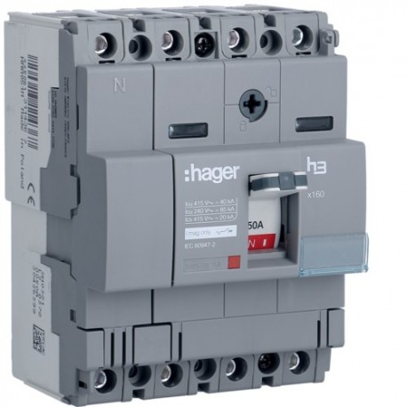 Disj.x160 4P 40kA 50A mag fixe - APPAREILLAGE DE TETE  HAGER HNA051M