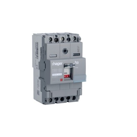 Disj.x160 3P 40kA 80A mag fixe - APPAREILLAGE DE TETE  HAGER HNA080M