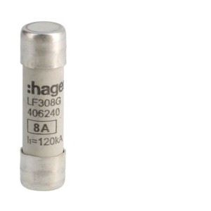 Cartouche fus.10x38 gG 8A -   HAGER LF308G