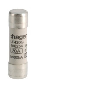 Cartouche fus.14x51 gG 20A -   HAGER LF420G