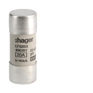 Cartouche fus.22x58 gG 20A -   HAGER LF520G