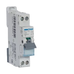 Disj.1P+N 4.5-6kA C-25A 1m - DISJONCTEURS PH+N  HAGER MJT725