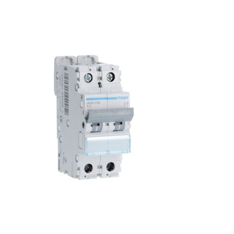 Disj.mag.2P 25kA 6.3A 2m - DISJONCTEURS MULTI.  HAGER MMN206