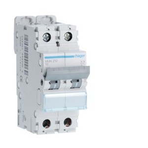 Disj.mag.2P 25kA 10A 2m - DISJONCTEURS MULTI.  HAGER MMN210