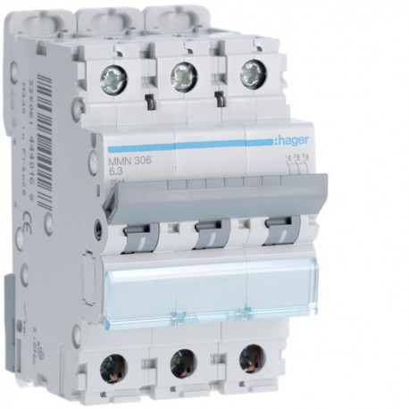 Disj.mag.2P 25kA 6.3A 3m - DISJONCTEURS MULTI.  HAGER MMN306