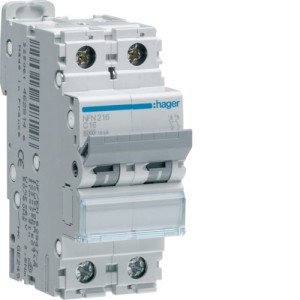 Disj.2P 6-10kA C-16A 2m - DISJONCTEURS MULTI.  HAGER NFN216