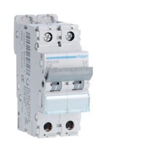 Disj.2P 6-10kA C-32A 2m - DISJONCTEURS MULTI.  HAGER NFN232