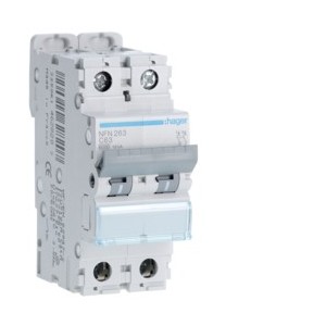 Disj.2P 6-10kA C-63A 2m - DISJONCTEURS MULTI.  HAGER NFN263