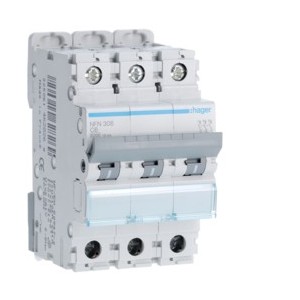 Disj.3P 6-10kA C-6A 3m - DISJONCTEURS MULTI.  HAGER NFN306