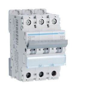 Disj.3P 6-10kA C-10A 3m - DISJONCTEURS MULTI.  HAGER NFN310