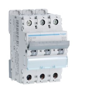 Disj.3P 6-10kA C-20A 3m - DISJONCTEURS MULTI.  HAGER NFN320