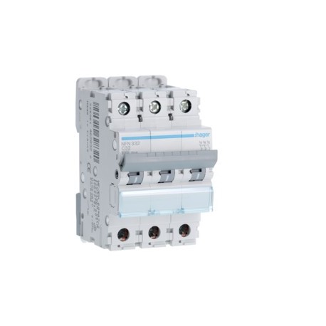 Disj.3P 6-10kA C-32A 3m - DISJONCTEURS MULTI.  HAGER NFN332
