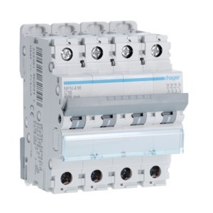 Disj.4P 6-10kA C-16A 4m - DISJONCTEURS MULTI.  HAGER NFN416
