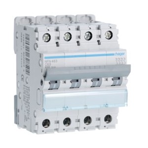 Disj.4P 6-10kA C-63A 4m - DISJONCTEURS MULTI.  HAGER NFN463