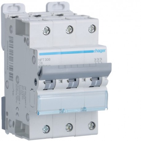 Disj.3P 6-10kA C-6A 3m - DISJONCTEURS MULTI.  HAGER NFT306