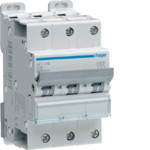 Disj.3P 6-10kA C-16A 3m - DISJONCTEURS MULTI.  HAGER NFT316