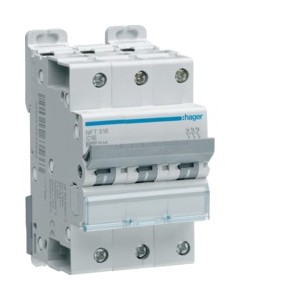 Disj.3P 6-10kA C-16A 3m - DISJONCTEURS MULTI.  HAGER NFT316