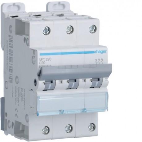 Disj.3P 6-10kA C-20A 3m - DISJONCTEURS MULTI.  HAGER NFT320