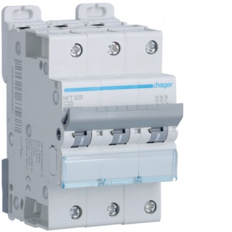 Disj.3P 6-10kA C-25A 3m - DISJONCTEURS MULTI.  HAGER NFT325