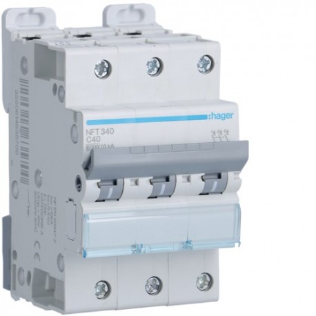 Disj.3P 6-10kA C-40A 3m - DISJONCTEURS MULTI.  HAGER NFT340