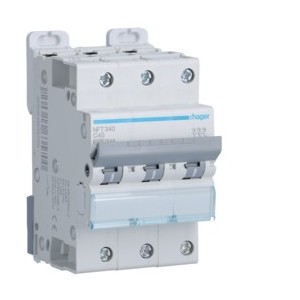 Disj.3P 6-10kA C-40A 3m - DISJONCTEURS MULTI.  HAGER NFT340