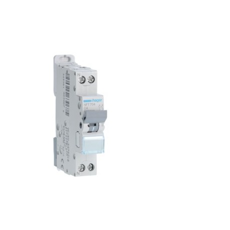Disj.1P+N 6-10kA C-4A 1m - DISJONCTEURS PH+N  HAGER NFT704