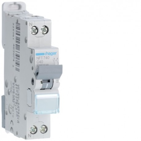 Disj.1P+N 6-10kA C-40A 1m - DISJONCTEURS PH+N  HAGER NFT740