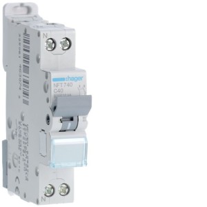 Disj.1P+N 6-10kA C-40A 1m - DISJONCTEURS PH+N  HAGER NFT740