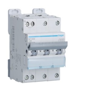 Disj.3P+N 6-10kA C-32A 3m - DISJONCTEURS MULTI.  HAGER NFT832