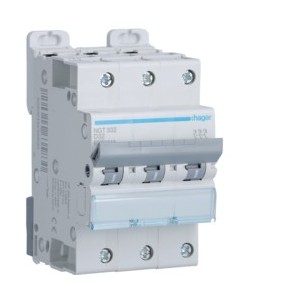 Disj.3P 6-10kA D-32A 3m - DISJONCTEURS MULTI.  HAGER NGT332