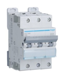 Disj.3P 6-10kA D-40A 3m - DISJONCTEURS MULTI.  HAGER NGT340