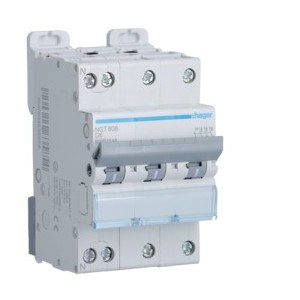 Disj.3P+N 6-10kA D-6A 3m - DISJONCTEURS MULTI.  HAGER NGT806