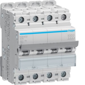 Disj.4P 20kA B-32A 4m - DISJONCTEURS MULTI.  HAGER NQN432