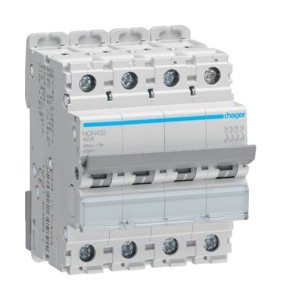 Disj.4P 20kA B-32A 4m - DISJONCTEURS MULTI.  HAGER NQN432